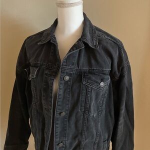 American Eagle Oversized Boyfriend Black Denim Jacket